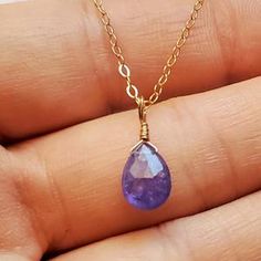 Tanzanite Necklace For Women December Birthstone Jewelry | Etsy Sapphire Drop Necklaces For Gifts, Sapphire Drop Necklace For Gift, Pear-shaped Natural Stones Jewelry For Gifts, Natural Stone Pear-shaped Jewelry Gift, Pear-shaped Faceted Necklace For Gifts, Gemstone Beads Drop Necklace For Gift, Dangle Drop Necklace With Gemstone For Gift, Dangle Gemstone Drop Necklace For Gift, Adjustable Teardrop Crystal Necklace With Gemstone