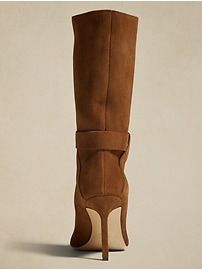 Fall Suede Mid-calf Boots Medium Width, Wide Calf Suede Mid-calf Boots For Fall, Wide Calf Suede Boots For Fall, Suede High Heel Mid-calf Boots For Fall, Fall Suede Knee-high Boots With High Heel, Fitted Suede Mid-calf Boots For Spring, Tall Suede Boots For Spring, Fitted Suede Knee-high Boots With Suede Lining, Fall Suede Heeled Boots With Wide Calf