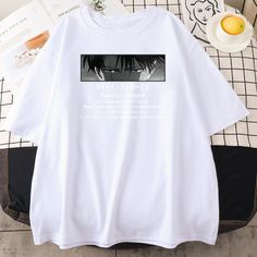 Attack On Titan Print Woman T-shirts Overiszed Summer Hip Hop Anime Clothing Street Hip Hop Short Sleeve Kawaii Woman Tshirt White Anime T-shirt With Letter Print, White Harajuku T-shirt With Front Print, White Harajuku T-shirt With Character Print, White Anime Print Crew Neck Top, White Anime Style Top With Cartoon Print, White Anime Letter Print T-shirt, White Anime Print Tops, White Harajuku T-shirt With Anime Print, Harajuku Style White T-shirt With Front Print