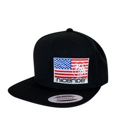 6089 Classic Snapback Hat, Baseball Cap with the American flag and NICERIDE 's "NICERIDE Pride - LP" design embroidered on the front left panel and Blacked Out Classic Palm Logo with red leaves embroidered on the back right side. Designed, Embroidered and Shipped in the United States. Patriotic Snapback Hat With Flat Brim, Patriotic Black Snapback Trucker Hat, Black Patriotic Snapback Trucker Hat, Adjustable Black Patriotic Trucker Hat, Black Patriotic Adjustable Baseball Cap, Black Adjustable Patriotic Baseball Cap, Patriotic Adjustable Snapback Hat With Flat Bill, Palm Logo, Lp Design