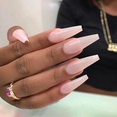 Follow ✨. @trυυвeaυтyѕ for more ρoρρin pins‼️ Pink Coffin Nail Ideas, Coffin Nail Ideas, Pink Coffin, Milky Nails, Fire Nails, Nail Shapes