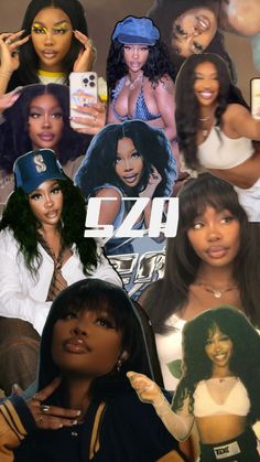 Sza wallpaper Funny Sza Photos, Sza Aesthetic Wallpaper Blue, Sza Collage, Sza Collage Wallpaper, Sza Aesthetic, Woods Outfit, Sza Singer, Starboy The Weeknd, Looks Hip Hop