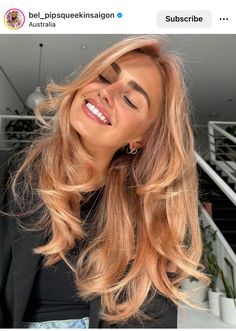 Peach Blonde, Peach Blonde Hair, Copper Blonde Hair, Blonde Natural Hair, Fall Hair Color Trends, Red Blonde Hair, Wine Hair, Fresh Hair