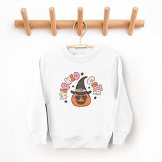 Looking for a cute sweatshirt for your kids? We have the perfect Wicked Cute Pumpkin graphic sweatshirt addition to their closet! Also available in toddler sweatshirts. Playful Letter Print Sweater For Fall, Playful Crew Neck Hoodie For Fall, Playful White Sweatshirt For Fall, Playful Letter Print Sweatshirt For Fall, Playful White Sweater With Graphic Print, Cute Fall Sweatshirt With Funny Print, White Funny Print Sweatshirt For Fall, White Fall Sweatshirt With Funny Print, White Sweatshirt With Funny Print For Fall