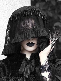 Fog Series Classical Gothic Jacquard Lace Tassel Lacing Halloween Veil Haunted Masquerade, Mrs Bella, Face Veil, Lace Veil, Lace Veils, Lace Headbands, Looks Black, Black Veil, Lolita Dress