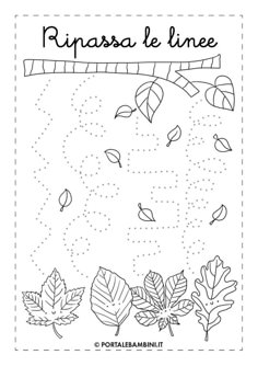 a coloring page with leaves and the words rinasa le linee on it