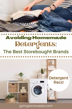 a woman sitting on the floor next to a stack of clothes with text overlay reading avoiding homemade deterants the best store bought brands