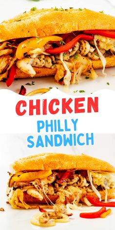 the chicken phily sandwich is cut in half