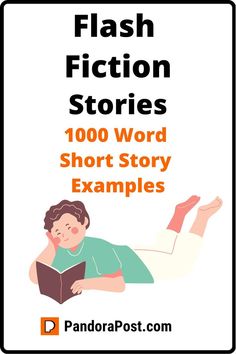 the flash fiction stories book cover with an image of a woman reading a book on her stomach