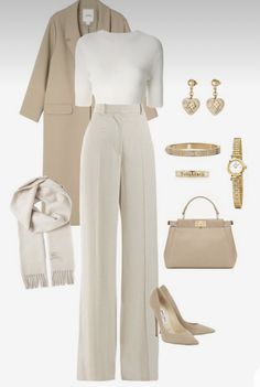 How to Dress Like Old Money Business Savvy Outfits, Dinner At Nobu Outfit, Teen Professional Outfits, Kdrama Women Outfits, Real Estate Outfits For Women Summer, Beige Trousers Outfit Classy, Outfits For Family Gathering, Boss Babe Aesthetic Outfit, Rich Looking Outfits Classy