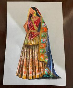 Indian Drawing, Wedding Illustrations, Fashion Model Drawing, Wardrobe Planner, Draw Fashion, Queen Style, Fashion Figure