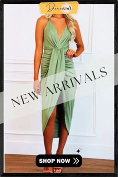 V Neck Criss Cross Back Dress Green Draped Spring Dress, Spring Green Draped Dress, Green Draped Midi Dress For Spring, Criss Cross Back Dress, Cross Back Dress, So In Love, Back Dress, Summer Season, Dress Backs