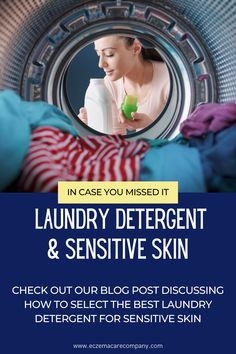 Our blog post discusses the importance of choosing the right laundry detergent when you have sensitive skin or a skin condition that can easily flare-up. #sensitiveskin #laundrydetergent #skincare #eczemacarecompany Homemade Detergent, Best Laundry Detergent, Tide Detergent, Natural Laundry Detergent, Soap For Sensitive Skin, Oatmeal Soap, Liquid Laundry Detergent, Skin Condition, Skin Allergies