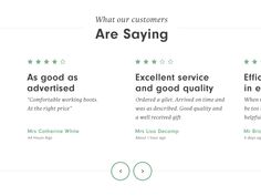 three different types of customer satisfaction are shown in this screenshoter's homepage