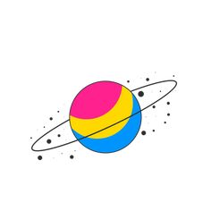 an image of the planet saturn with dots around it, on a white background illustration