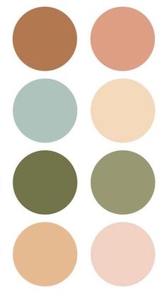 the different shades of paint are shown in this color scheme, including green and brown