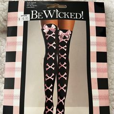 Pink Fitted Knee-high Stockings, Pink Thigh-high Tights, Pink Tight Thigh-high Stockings, Pastel Goth Knee High Socks, Red Lace Lingerie, Halloween Punk Thigh-high Stockings, Flannel Pj Pants, Knee High Stockings, Fredericks Of Hollywood