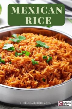 This picture shows Mexican rice in shallow bowl garnished with cilantro. Authentic Mexican Rice Recipe, Rice Enchiladas, Authentic Mexican Rice, Enchiladas Chicken, Mexican Rice Recipe, Crunchwrap Supreme, Authentic Mexican Recipes, Mexican Rice Recipes, Rice Recipes For Dinner