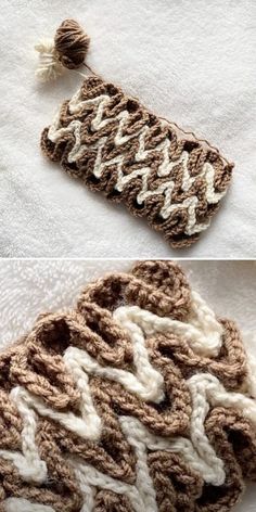 crochet patterns are shown in two different ways