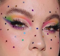 Editorial Make-up, Fantasy Make-up, Pride Makeup, Kawaii Makeup, Face Art Makeup, Rainbow Makeup, Smink Inspiration, Makeup Eye Looks, Creative Eye Makeup