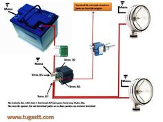 an electrical wiring diagram with two lights and one switch