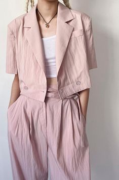 Harper Cropped Jacket Salmon Color, Cropped Jacket, Ivory Color, Crop Jacket, Shoulder Pads, Cool Outfits, How To Wear, On Instagram