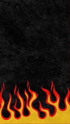 a black background with red and yellow flames