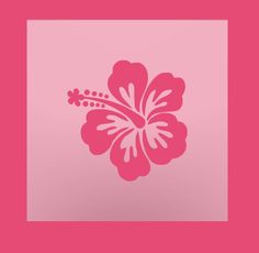 a pink and white flower on a light pink background with the word hilo written below it