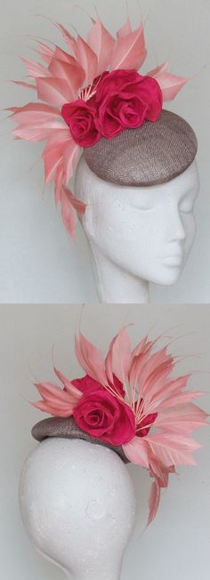 Hot and Baby Pink Floral Feathers Fascinator Hat. Pretty Headpiece for Mother of the Bride or Racing Fashion, Day at the races. Kentucky Derby Oaks day, Royal Ascot, Epsom Derby, Melbourne Cup. Raceday Fashion ideas and inspiration. Winter wedding guests. #millinery #kentuckyderby #derbyoutfits #royalascot #ascotoutfits #racingfashion #motherofthebride #weddings #melbournecup #weddingguest #affiliatelink #hats #summerwedding Wedding Guest Hat, Oaks Day, Derby Outfits, Winter Wedding Guests, Colorful Hat, Bride Hat, Races Fashion