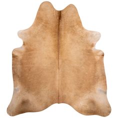 a brown cowhide rug is shown on a white background with no one around it