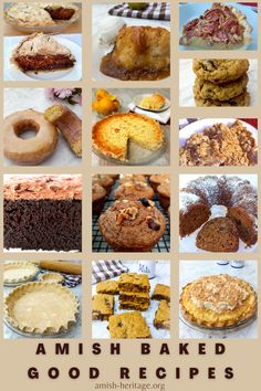 Amish baked goods- pies, cookies, cakes, donuts Amish Baking, Cracker Barrel French Toast, Amish Cookies, Amish Bakery, Pennsylvania Dutch Recipes