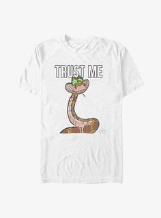 Lightweight 100% combed ring spun cottonWash cold; dry lowImportedListed in men's  unisex sizes Disney Aladdin Genie, The Jungle Book, T Shirts White, Book Tshirts, Disney Tees, Disney Shirts, Trust Me, Tee Shop, Hot Topic