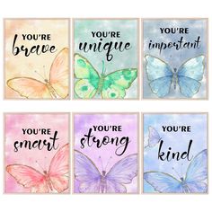 PRICES MAY VARY. 【Perfect Gifts】: Girls wall decor posters would be a great gift to your daughter or sister. The inspirational quotes will always keep them motivated and spread positive vibes around. Which also can help your daughter develop her imagination and creativity. 【Cute & Colorful Design】: These inspirational wall art combine with cute, colourful butterfly design which could add the finishing touch to girls room decor and keep your little girl a positive mindset at all times. 【High Qual Room Decor Posters, Teen Girls Room, Baby Wall Stickers, Prints For Bedroom, Wooden Wall Art Decor, Butterfly Room, Girls Room Wall Decor, Girls Wall Decor, Girls Room Wall Art