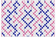 an image of a cross stitch pattern that looks like it has red, white and blue dots