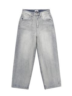 This is a comfortable and casual denim pants made out of sturdy 12.5oz cotton 100% fabric. With a minimal design overall, loose wide silhouette, and unique and milky color achieved through washing, it gives a trendy and casual look. - Loose wide silhouette- Suitable for all four seasons- Logo leather patch on the back waistband Cotton Mom Fit Jeans With Pockets, Cotton Mom Fit Jeans, Solid Washed Cotton Jeans, Washed Cotton Jeans, Oversized Light Wash Cotton Jeans, Seasons Logo, Photographie Indie, Casual Denim Pants, Wide Pants