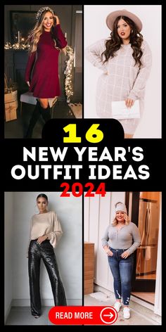 Welcome the year 2024 with stylish and trendy new years outfit ideas that will keep you warm during the cold winter season. Whether you're celebrating Chinese New Year, Khmer New Year, or any holiday party, we have fashionable options for every occasion. From classy dresses to casual ensembles, our outfits cater to women of all sizes, making you look fabulous at 40, 30, 50, 60, or any age. Newyear Outfits Women, Outfit Ideas 2024, Perfect Winter Outfit, Holiday Party Attire, Trendy Christmas Outfits