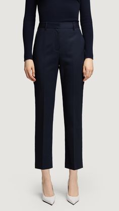 For work and play, consider these your go-to pants regardless of the occasion. Made of super-soft Italian seasonless wool, these versatile cropped slim fit trousers feature belt loops and plenty of pockets. Style with our Knit Turtleneck or Longsleeve Bias Top for a reliably chic ensemble. Business Casual Wool Ankle-length Pants, Straight Wool Pants For Office, Modern Workwear Pants With Belt Loops, Business Casual Straight Dress Pants With Belt Loops, Straight Dress Pants With Belt Loops For Business Casual, Wool Ankle-length Pants With Belt Loops, Tailored Business Casual Pants With Belt Loops, Tailored Pants With Belt Loops For Business Casual, Tailored Work Pants With Tapered Leg And Belt Loops