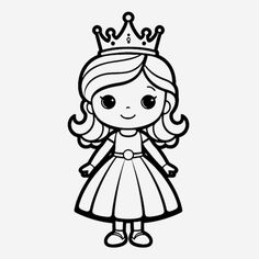 Simple Princess Drawing, Princesses Coloring, Princess Pictures To Color, Princess Colouring Sheet, Princesas Baby Disney, Abstract Line Art, Line Art, Prince, Stained Glass