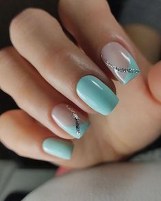 Turquoise Nail Designs, Elegant Touch Nails, Blue Nail Art Designs, Turquoise Nails, Manicure Nail Designs, Square Nail Designs, Fancy Nails Designs, Simple Gel Nails, Her Nails