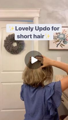 Short Hair Updo Easy, Updo For Short Hair, Hair Updos Tutorials, Short Hair Up, Women Braids, Vlasové Trendy, Dance Hairstyles