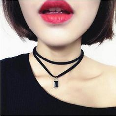 Quartz Choker Necklace - thatboholife Biker Women, Quartz Choker, Black Leather Choker, Body Necklace, Leather Wristband