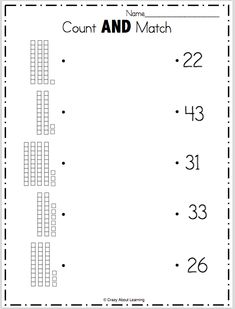 the count and match worksheet for numbers