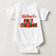 Personalized Baby Clothes, July Baby, Newborn Christmas, My First Christmas, Matching Outfit, Christmas Family, Matching Family Outfits, Babies First Christmas, First Baby