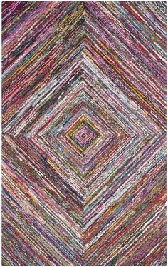 a multicolored rug with many different colors