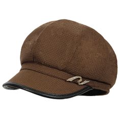 a brown hat that is on top of a white background