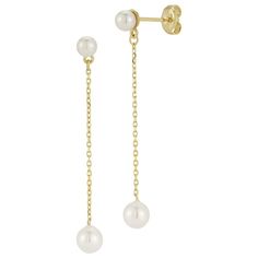 Dress up your looks with these LUMINOR GOLD 14k Gold Double Cultured Pearl Drop earrings. Click on this JEWELRY & WATCHES GUIDE to learn about fit, styles, materials and more! Dress up your looks with these LUMINOR GOLD 14k Gold Double Cultured Pearl Drop earrings. Click on this JEWELRY & WATCHES GUIDE to learn about fit, styles, materials and more! FEATURES Dimensions: 2.4" drop Backings: post Metal: 14k gold Plating: 14k gold Finish: polished Packaging: velvety pouchCULTURED PEARL DETAILS Type White Gemstones, Top Pearl, Post Metal, Pearl Details, Pearl Drop Earrings, Pearl Drop, Cultured Pearls, Gold Plating, Gold Finish