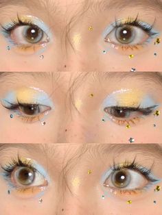 Dr Makeup, Moodboard Theme, Skincare Headband, Shower Makeup, Eyeshadow Blue, Maquillage On Fleek, Funky Makeup, Yellow Makeup