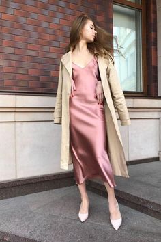 Wedding Guest Outfits, Silk Satin Dress, Silk Outfit, Silk Slip Dress, Silk Slip, Mode Inspo, 가을 패션