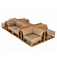 a set of four couches sitting on top of each other