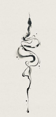 a black and white drawing of a snake